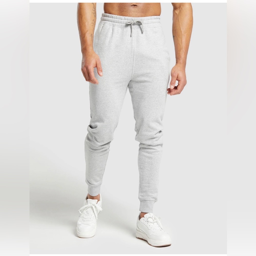 GYMSHARK CREST JOGGERS, Unworn, Light Grey Marl